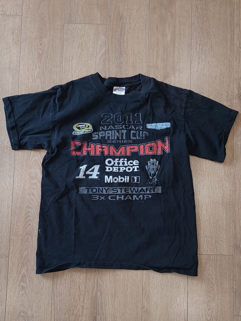 NASCAR 2011 Chase Authentics Black Crewneck Tee with Logo Neck Tag